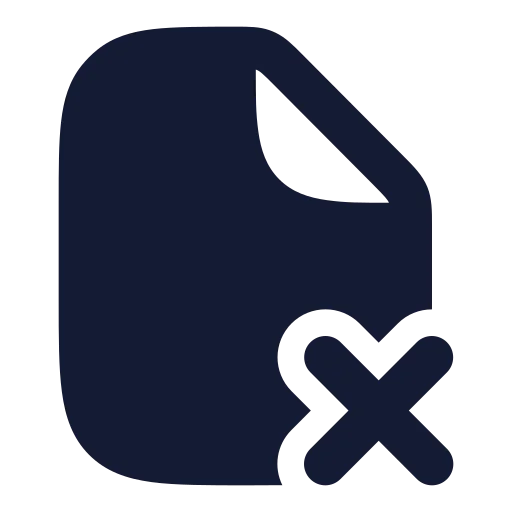 File X Corner Icon in Solid Rounded style