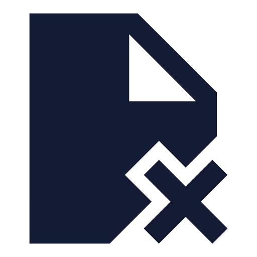 File X Corner Icon in Solid Sharp style