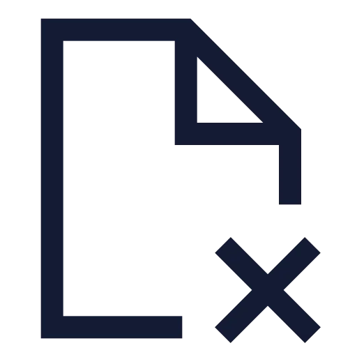 File X Corner Icon in Stroke Sharp style