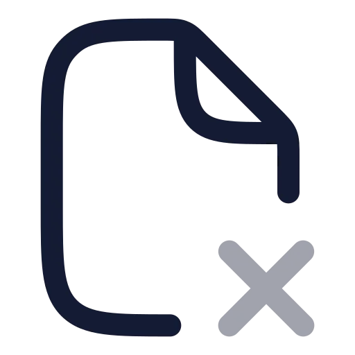 File X Corner Icon in Twotone Rounded style