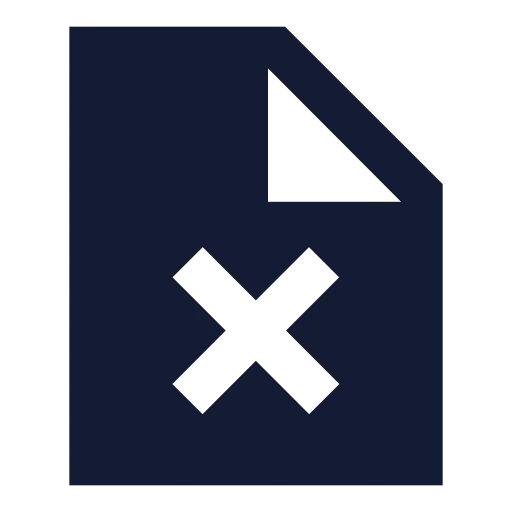 File X Icon in Solid Sharp style