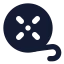 Filmroll icon with solid rounded style