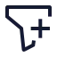 Filteradd icon with stroke sharp style