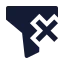 Filterremove icon with solid sharp style