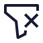 Filterremove icon with stroke sharp style