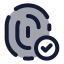 Fingerprintcheck icon with duotone standard style