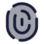 Fingerprint icon with duotone standard style
