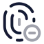 Fingerprintminus icon with twotone rounded style