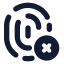 Fingerprintremove icon with solid standard style