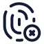 Fingerprintremove icon with stroke rounded style