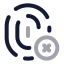 Fingerprintremove icon with twotone rounded style