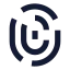 Fingerprint icon with solid sharp style