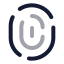 Fingerprint icon with twotone rounded style