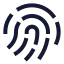 Fingerprintpattern icon with stroke sharp style