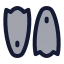 Fins icon with duotone rounded style