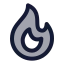 Fire icon with duotone standard style