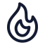 Fire icon with stroke rounded style