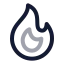 Fire icon with twotone rounded style