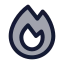 Fire icon with duotone rounded style