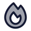 Fire icon with duotone standard style
