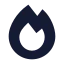Fire icon with solid sharp style