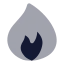 Fire icon with bulk rounded style