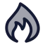 Fire icon with duotone standard style