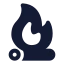 Firepit icon with solid rounded style