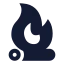 Firepit icon with solid sharp style