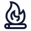 Firepit icon with stroke sharp style