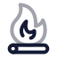 Firepit icon with twotone rounded style