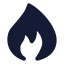 Fire icon with solid standard style