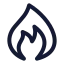 Fire icon with stroke rounded style
