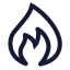 Fire icon with stroke sharp style