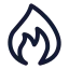 Fire icon with stroke standard style
