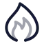Fire icon with twotone rounded style
