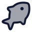 Fish icon with duotone rounded style