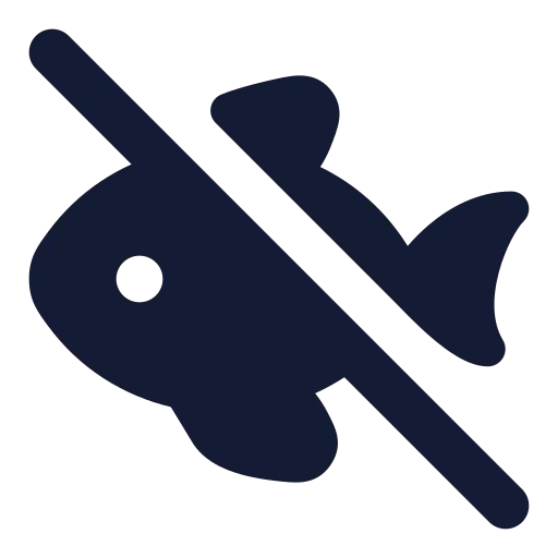 Fish Off Icon in Solid Rounded style