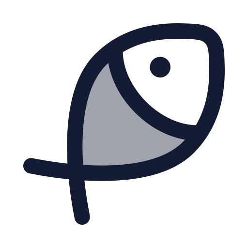 Fish Symbol Icon in Duotone Rounded style