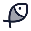 Fishsymbol icon with duotone rounded style