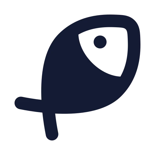 Fish Symbol Icon in Solid Rounded style