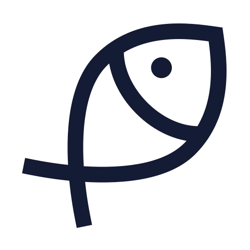 Fish Symbol Icon in Stroke Sharp style