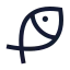 Fishsymbol icon with stroke sharp style