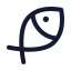 Fishsymbol icon with stroke standard style