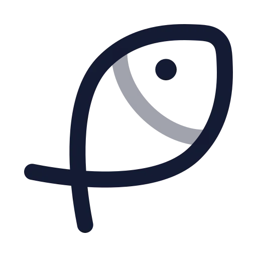 Fish Symbol Icon in Twotone Rounded style