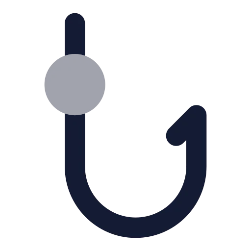Fishing Hook Icon in Bulk Rounded style