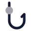 Fishinghook icon with bulk rounded style