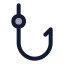 Fishinghook icon with duotone rounded style