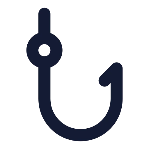 Fishing Hook Icon in Solid Rounded style
