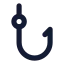Fishinghook icon with solid rounded style